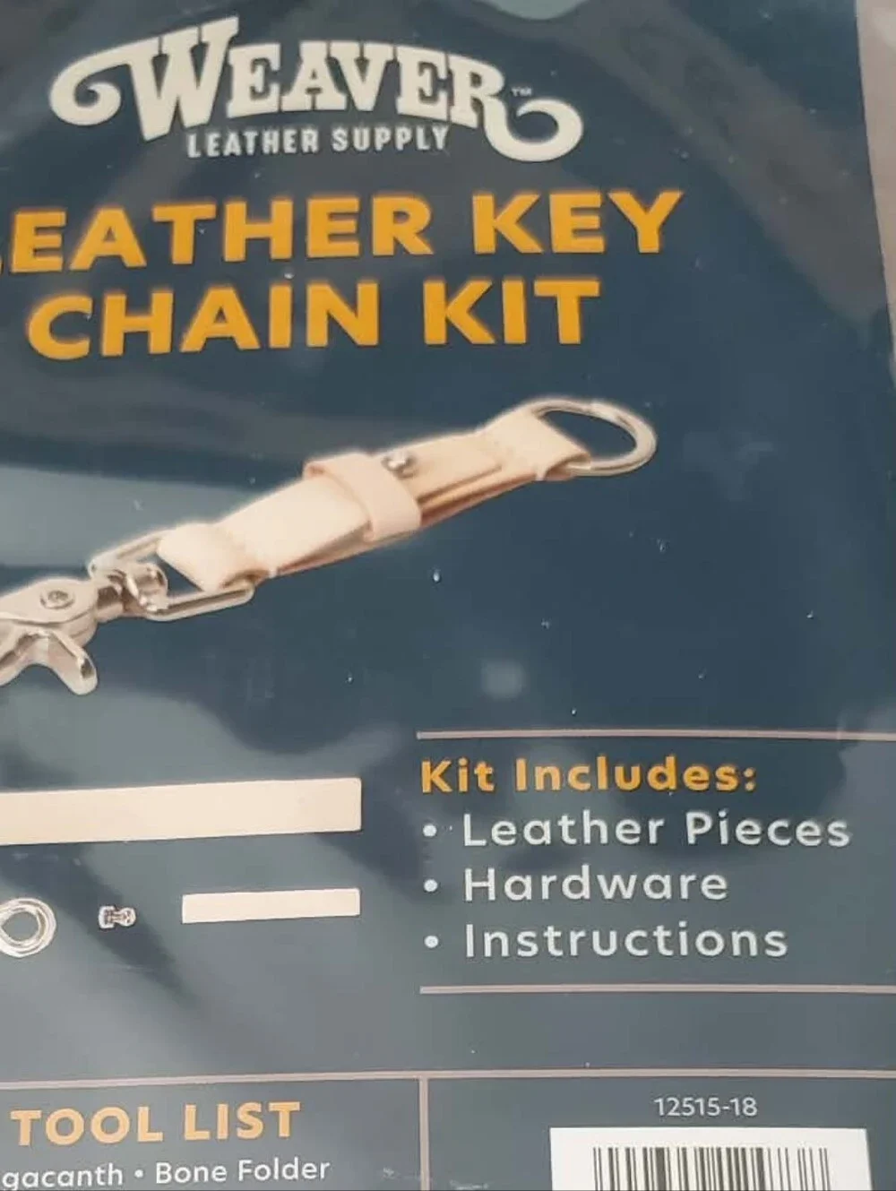 Weaver Leather. Leather DIY Key Chain Kit. Genuine Nat. Vegetable Tan Leather.